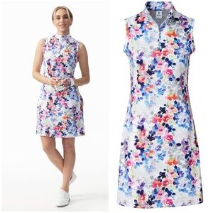 Daily Sports - the Mira White Floral Golf Dress with shorts - Medium.